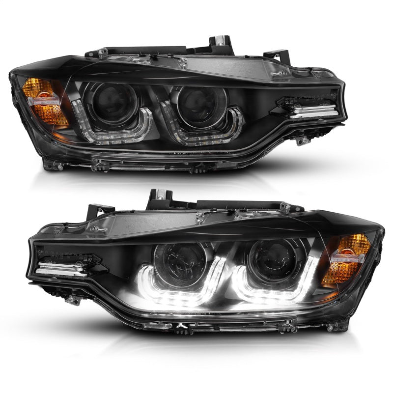 ANZO 2012-2015 BMW 3 Series Projector Headlights w/ U-Bar Black ANZO 2012-2015 BMW 3 Series Projector Headlights w/ U-Bar Black