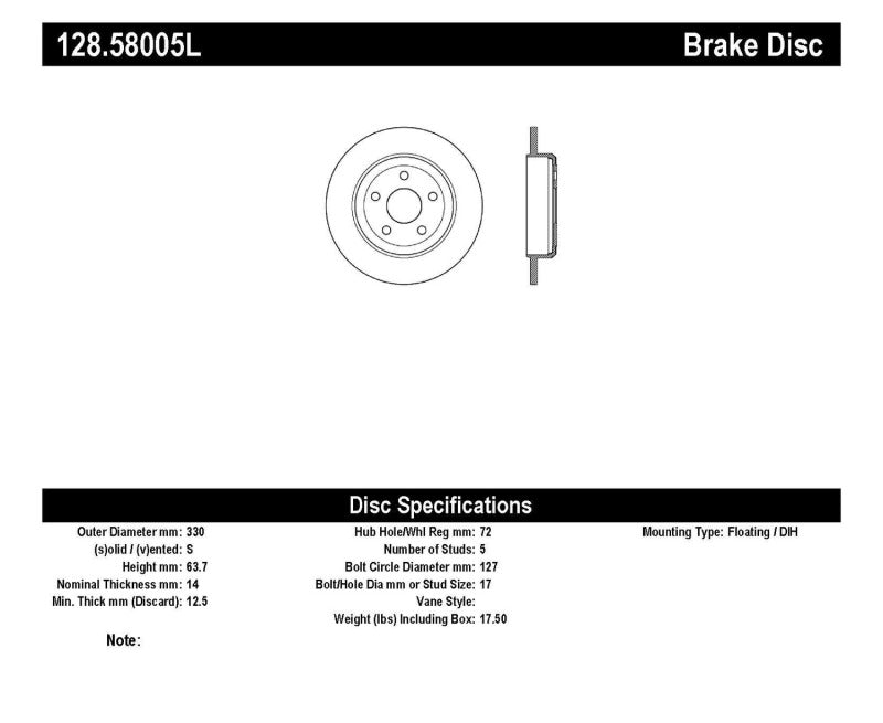StopTech Drilled Sport Brake Rotor 11-17 Jeep Grand Cherokee (Excludes SRT8) StopTech Drilled Sport Brake Rotor 11-17 Jeep Grand Cherokee (Excludes SRT8)