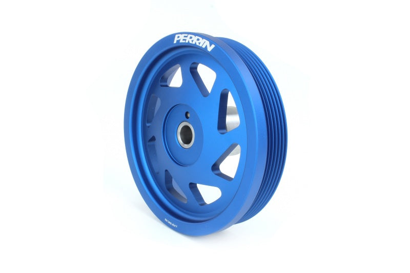 Perrin 2022 BRZ/86 / 19-22 Subaru WRX Lightweight Crank Pulley (FA/FB Eng w/Small Hub) - Blue Perrin 2022 BRZ/86 / 19-22 Subaru WRX Lightweight Crank Pulley (FA/FB Eng w/Small Hub) - Blue