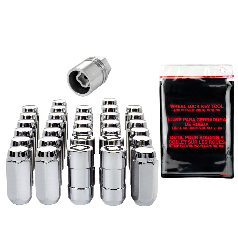 McGard 8 Lug Hex Install Kit w/Locks (Cone Seat Nut) M14X1.5 / 22mm Hex / 1.945in. Length - Chrome McGard 8 Lug Hex Install Kit w/Locks (Cone Seat Nut) M14X1.5 / 22mm Hex / 1.945in. Length - Chrome
