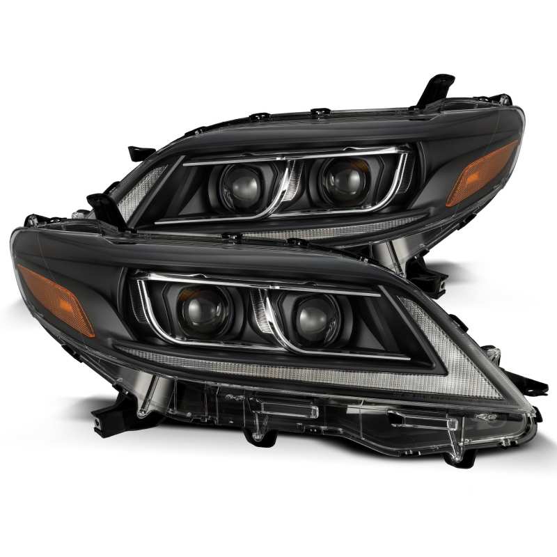AlphaRex 11-21 Toyota Sienna LUXX LED Proj Headlights Plank Style Black w/Seq Signal/DRL AlphaRex 11-21 Toyota Sienna LUXX LED Proj Headlights Plank Style Black w/Seq Signal/DRL
