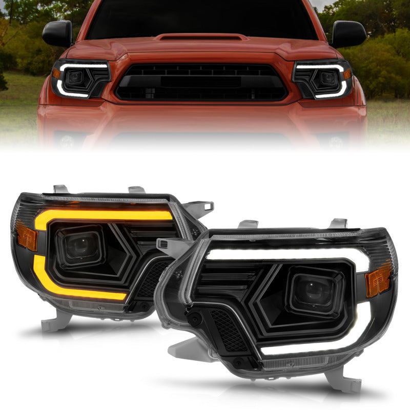 ANZO 12-15 Toyota Tacoma Projector Headlights - w/ Light Bar Switchback Black Housing ANZO 12-15 Toyota Tacoma Projector Headlights - w/ Light Bar Switchback Black Housing