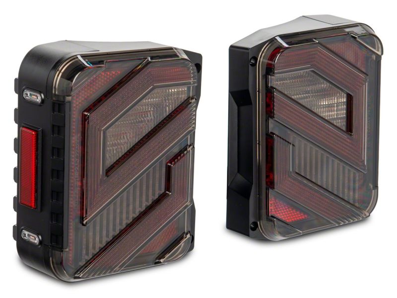 Raxiom 07-18 Jeep Wrangler JK Axial Series Trident LED Tail Lights- Blk Housing (Clear Lens) Raxiom 07-18 Jeep Wrangler JK Axial Series Trident LED Tail Lights- Blk Housing (Clear Lens)