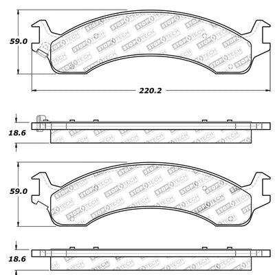 StopTech Sport Brake Pads w/Shims and Hardware - Rear
