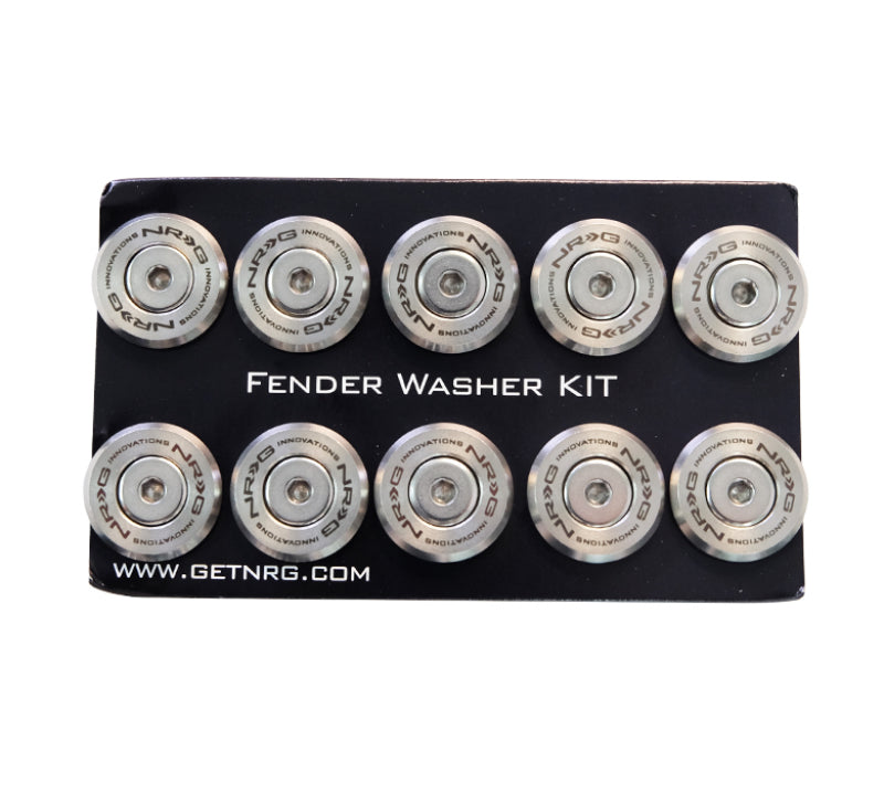 NRG M-Style Fender Washer Kit (TI Series) M6 Bolts For Plastic (Silver Wshr/Silver Scrw) - Set of 10 NRG M-Style Fender Washer Kit (TI Series) M6 Bolts For Plastic (Silver Wshr/Silver Scrw) - Set of 10