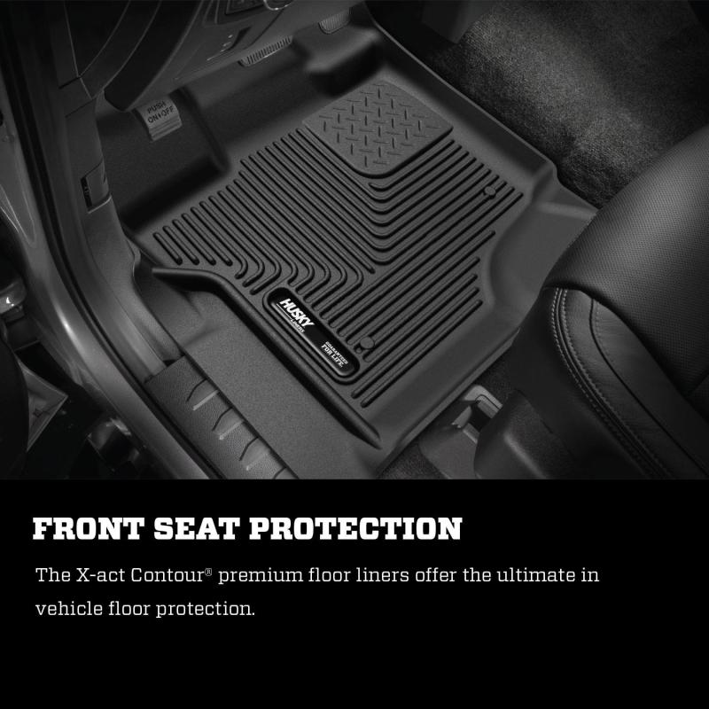 Husky Liners 21-23 Ford F-150 CC SC X-Act Contour Front & Second Row Seat Floor Liners - Black Husky Liners 21-23 Ford F-150 CC SC X-Act Contour Front & Second Row Seat Floor Liners - Black