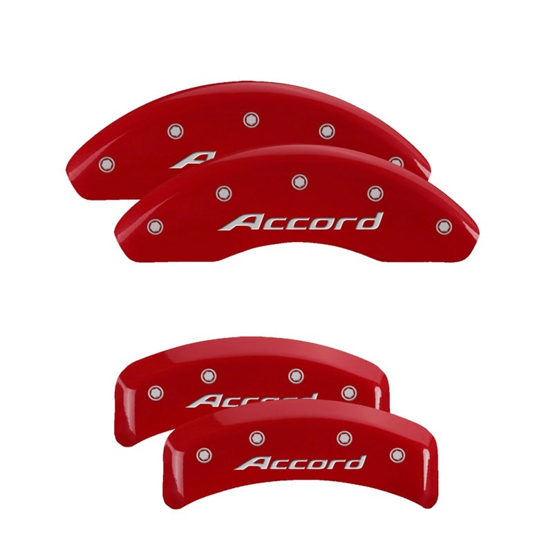 MGP 4 Caliper Covers Engraved Front & Rear Honda Red finish silver ch MGP 4 Caliper Covers Engraved Front & Rear Honda Red finish silver ch