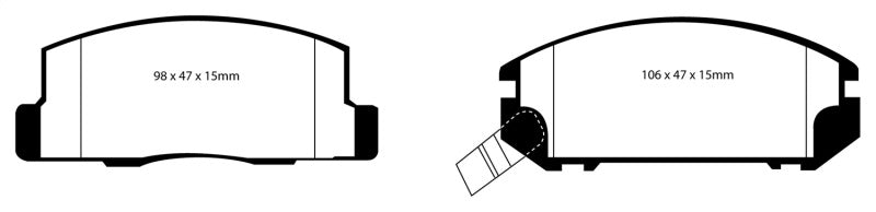 EBC 99-02 Toyota MR2 1.8 Redstuff Rear Brake Pads EBC 99-02 Toyota MR2 1.8 Redstuff Rear Brake Pads