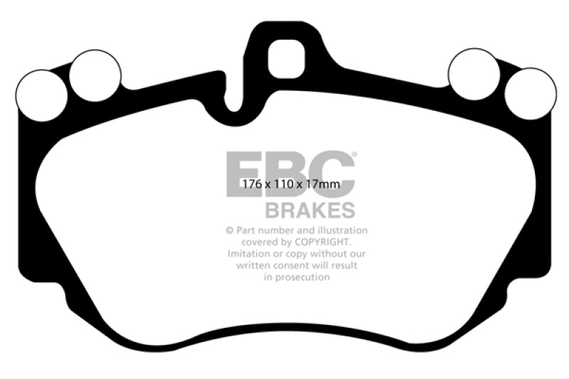 EBC 05-10 Lamborghini Murcielago 6.5 (4 Pad set)(Cast Iron Rotors) Redstuff Front Brake Pads EBC 05-10 Lamborghini Murcielago 6.5 (4 Pad set)(Cast Iron Rotors) Redstuff Front Brake Pads