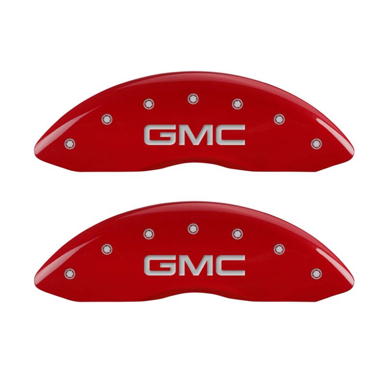 MGP 2 Caliper Covers Engraved Front GMC Red Finish Silver Characters 2008 GMC Canyon MGP 2 Caliper Covers Engraved Front GMC Red Finish Silver Characters 2008 GMC Canyon
