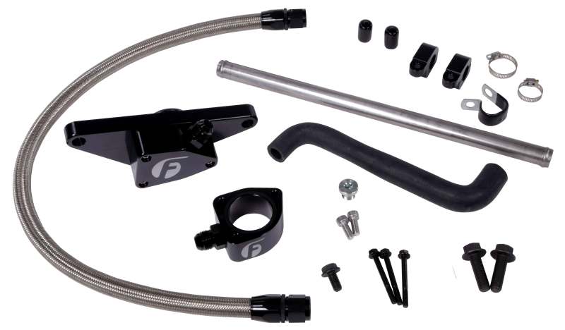 Fleece Performance 03-05 Auto Trans Cummins Coolant Bypass Kit w/ Stainless Steel Braided Line Fleece Performance 03-05 Auto Trans Cummins Coolant Bypass Kit w/ Stainless Steel Braided Line
