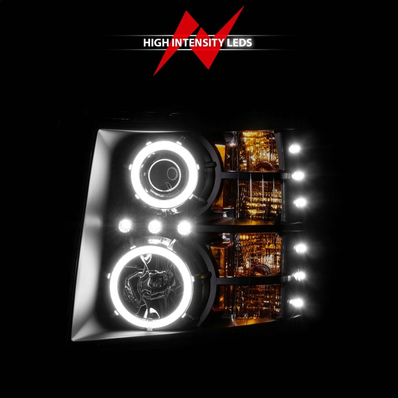 ANZO 2007-2013 Chevrolet Silverado 1500 Projector Headlights w/ Halo Black ANZO 2007-2013 Chevrolet Silverado 1500 Projector Headlights w/ Halo Black
