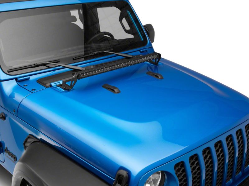 Raxiom 18-23 Jeep Wrangler JL Axial Series 30-In Single Row LED Light Bar w/ Hood Mounting Brackets Raxiom 18-23 Jeep Wrangler JL Axial Series 30-In Single Row LED Light Bar w/ Hood Mounting Brackets