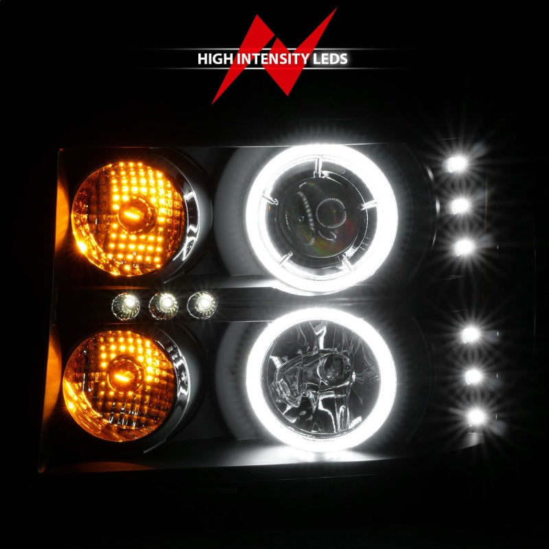 ANZO 2007-2013 Gmc Sierra 1500 Projector Headlights w/ Halo Black ANZO 2007-2013 Gmc Sierra 1500 Projector Headlights w/ Halo Black