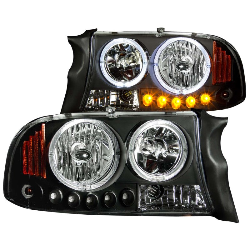 ANZO 1997-2004 Dodge Dakota Crystal Headlights Black 1pc ANZO 1997-2004 Dodge Dakota Crystal Headlights Black 1pc