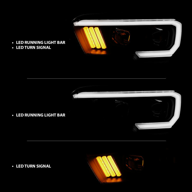 ANZO 2016-2017 Toyota Tacoma Projector Headlights w/ Plank Style Design Black/Amber w/ DRL ANZO 2016-2017 Toyota Tacoma Projector Headlights w/ Plank Style Design Black/Amber w/ DRL