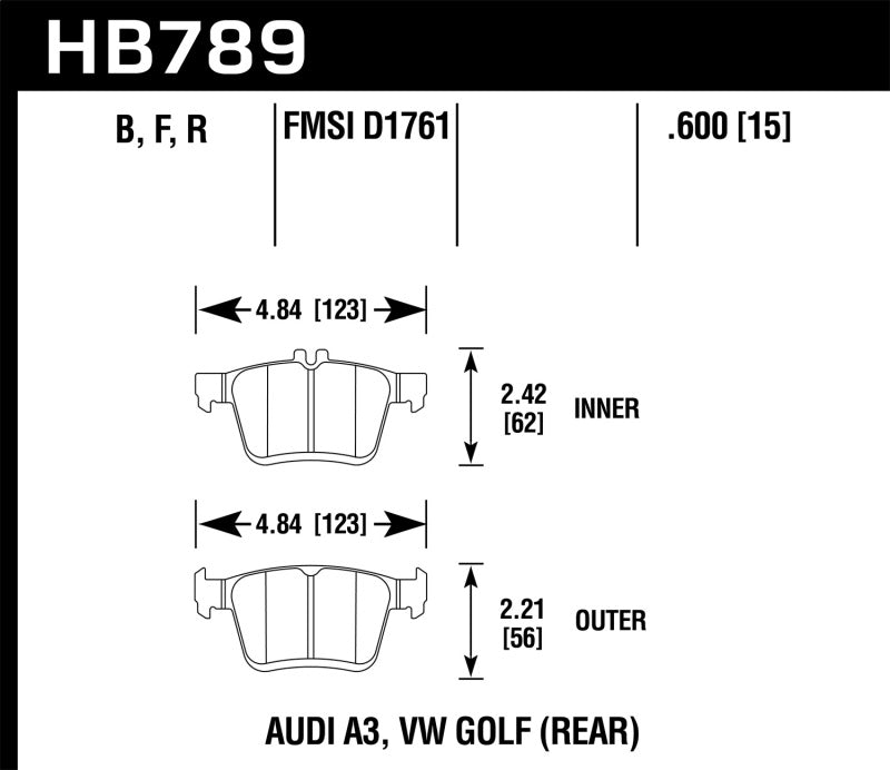 Hawk 15-20 Audi A3/S3 Performance Ceramic Street Rear Brake Pads Hawk 15-20 Audi A3/S3 Performance Ceramic Street Rear Brake Pads