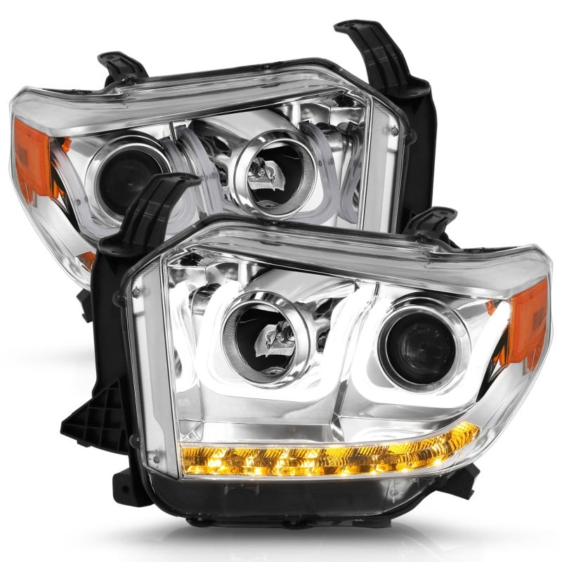 ANZO 2014-2015 Toyota Tundra Projector Headlights w/ U-Bar Chrome w/ DRL ANZO 2014-2015 Toyota Tundra Projector Headlights w/ U-Bar Chrome w/ DRL