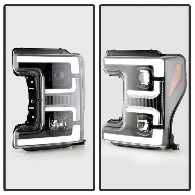 Spyder 17-18 Ford F250/F350/F450 Halogen Model Only -White Light Bar- Black- PRO-YD-FS17HALSI-BK Spyder 17-18 Ford F250/F350/F450 Halogen Model Only -White Light Bar- Black- PRO-YD-FS17HALSI-BK