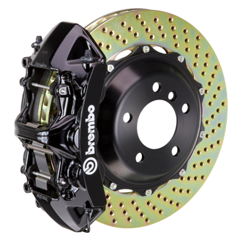 Brembo 08-15 Lancer Evo X Front GT BBK 6 Piston Cast 380x32 2pc Rotor Drilled-Black Brembo 08-15 Lancer Evo X Front GT BBK 6 Piston Cast 380x32 2pc Rotor Drilled-Black