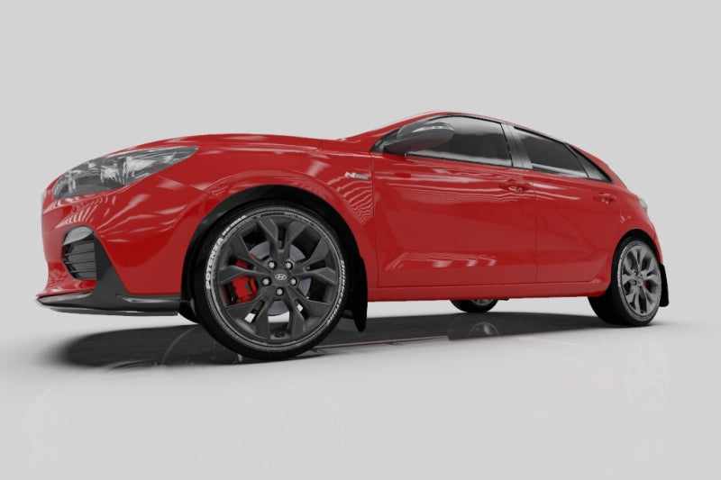 Rally Armor 19-21 Hyundai Elantra GT N Line/i30 Black UR Mud Flap w/Red Logo Rally Armor 19-21 Hyundai Elantra GT N Line/i30 Black UR Mud Flap w/Red Logo