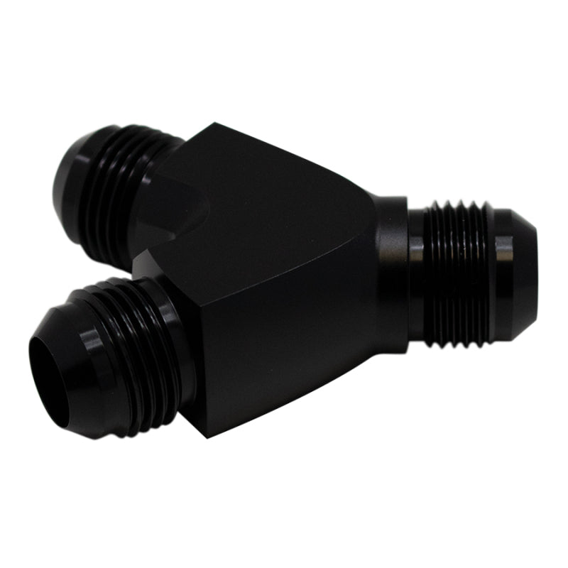 DeatschWerks 10AN Male Flare to 10AN Male Flare to 10AN Male Flare Y Fitting - Anodized Matte Black DeatschWerks 10AN Male Flare to 10AN Male Flare to 10AN Male Flare Y Fitting - Anodized Matte Black