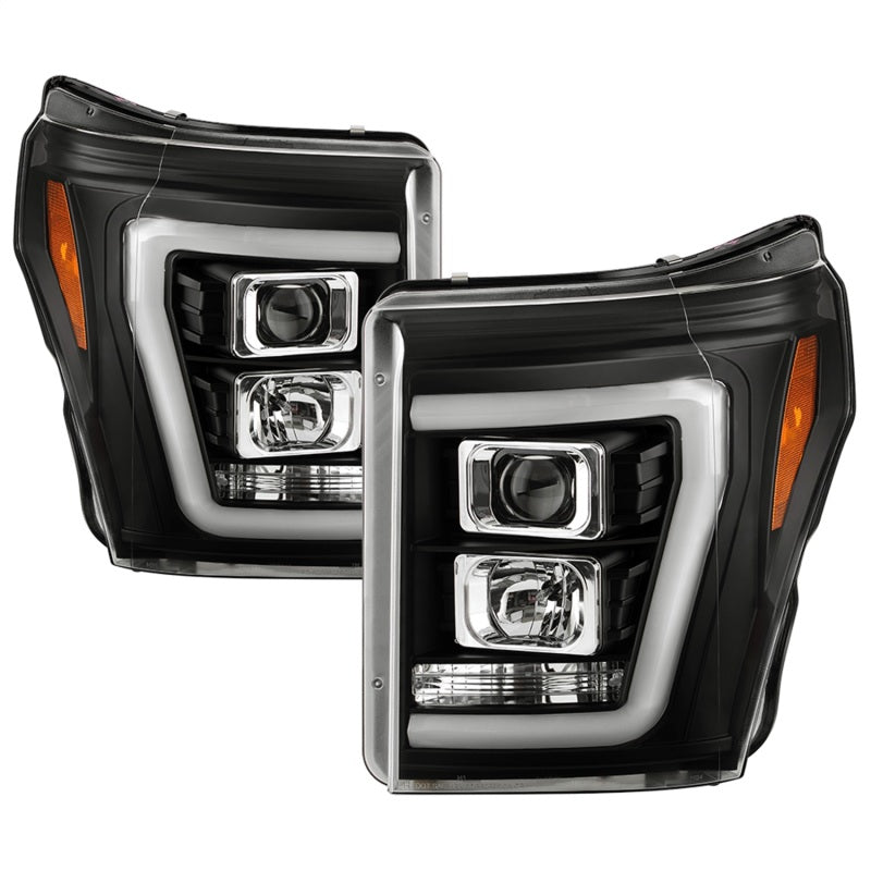 Spyder Ford F250/350/450 11-16 V2 High-Power LED Headlights-White Light Bar-Black PRO-YD-FS11V2PL-BK Spyder Ford F250/350/450 11-16 V2 High-Power LED Headlights-White Light Bar-Black PRO-YD-FS11V2PL-BK