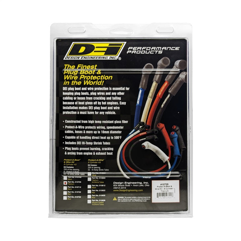 DEI Protect-A-Boot and Wire Kit 8 Cylinder - Titanium DEI Protect-A-Boot and Wire Kit 8 Cylinder - Titanium