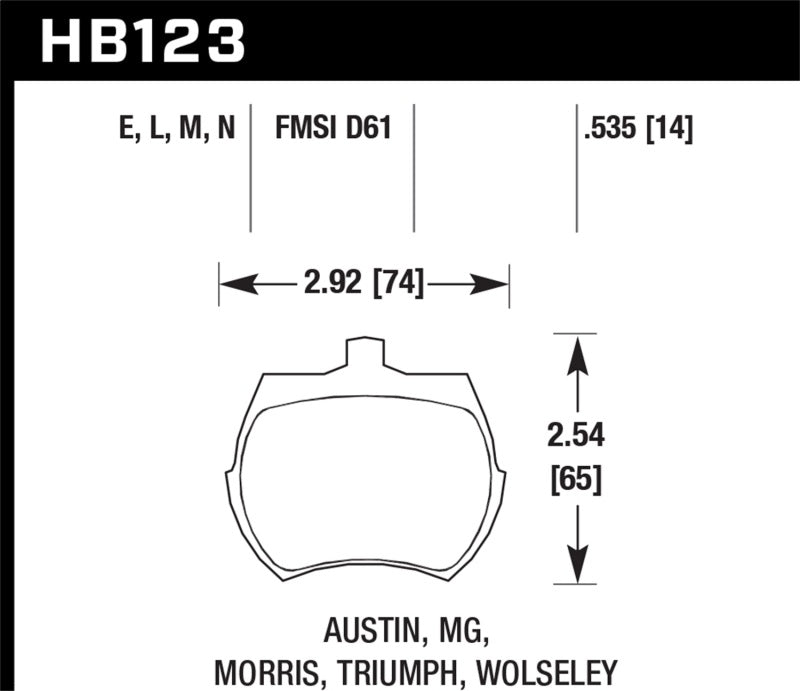 Hawk 66-79 MG Midget / 75-80 Triumph TR7 Black Front Race Brake Pads Hawk 66-79 MG Midget / 75-80 Triumph TR7 Black Front Race Brake Pads