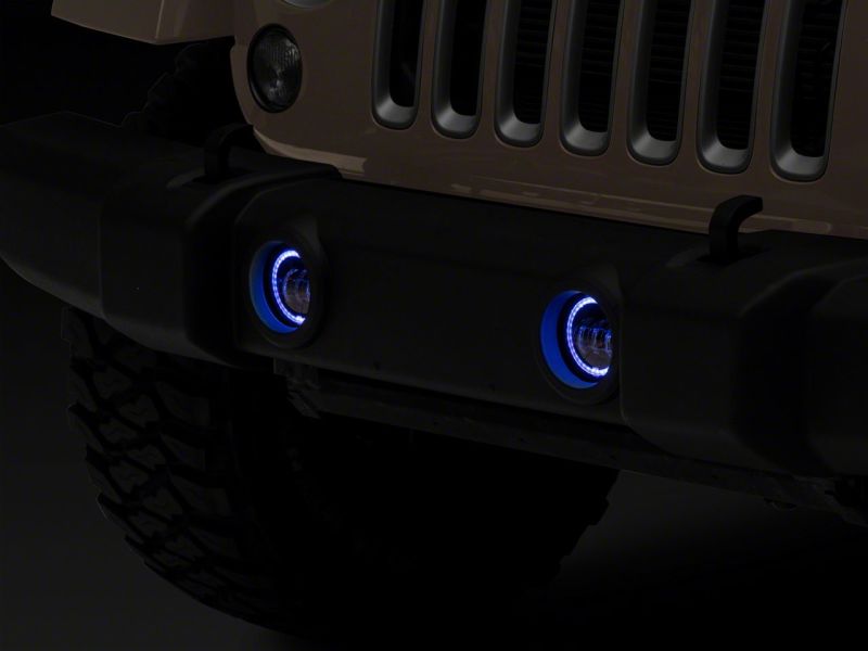 Raxiom 07-18 Jeep Wrangler JK Axial Series 4-In LED Fog Lights w/ RGB Halo Raxiom 07-18 Jeep Wrangler JK Axial Series 4-In LED Fog Lights w/ RGB Halo