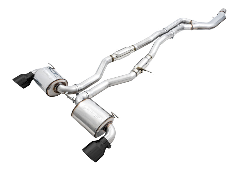 AWE 2020 Toyota Supra A90 Resonated Touring Edition Exhaust - 5in Diamond Black Tips AWE 2020 Toyota Supra A90 Resonated Touring Edition Exhaust - 5in Diamond Black Tips
