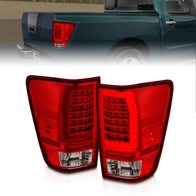 Anzo 04-15 Nissan Titan Full LED Tailights Chrome Housing Red/Clear Lens Anzo 04-15 Nissan Titan Full LED Tailights Chrome Housing Red/Clear Lens