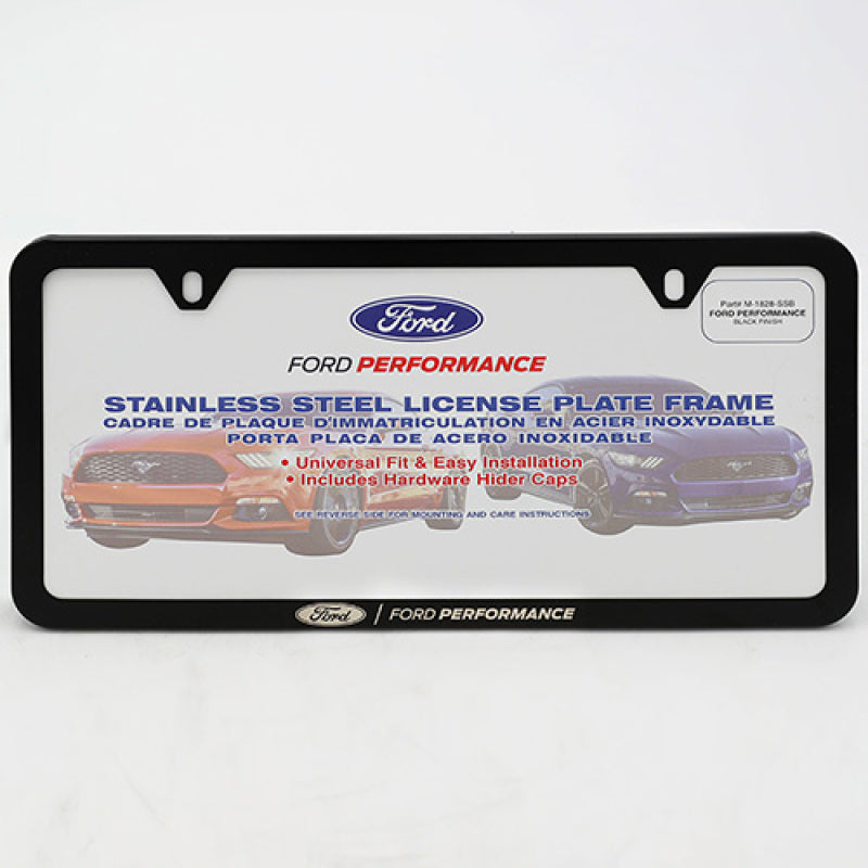 Ford Racing Ford Performance Slim License Plate Frame - Black Stainless Steel Ford Racing Ford Performance Slim License Plate Frame - Black Stainless Steel