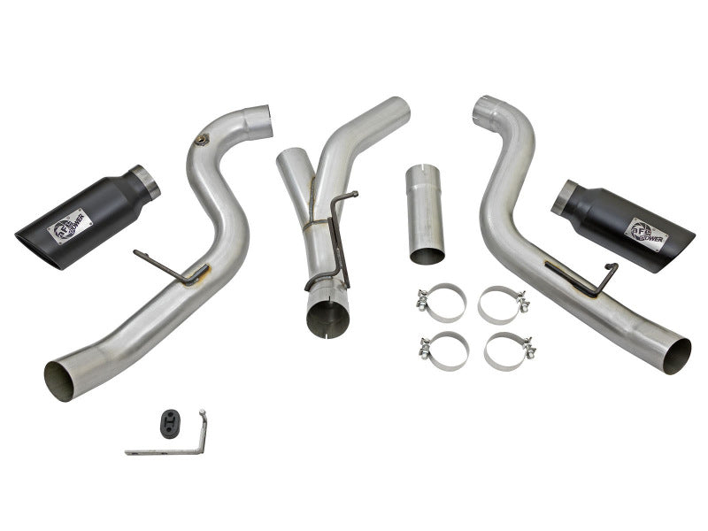 aFe Atlas Exhaust 4in Dual DPF-Back Al Steel w/ Black Tips 16-17 GM Diesel Truck V8-6.6L (td) LML aFe Atlas Exhaust 4in Dual DPF-Back Al Steel w/ Black Tips 16-17 GM Diesel Truck V8-6.6L (td) LML