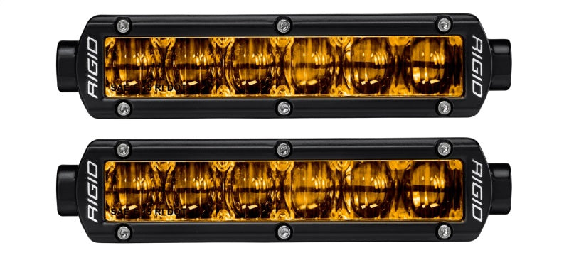 Rigid Industries 6in SR-Series Pro Dot / SAE Fog Lights (Pair) - Selective Yellow Rigid Industries 6in SR-Series Pro Dot / SAE Fog Lights (Pair) - Selective Yellow