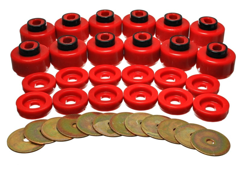 Energy Suspension Body Mount Set - Red Energy Suspension Body Mount Set - Red