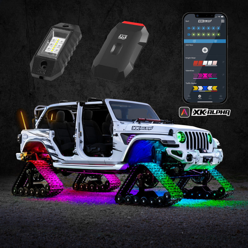 XK Glow RGBW Addressable LED Rock Light Kits Standard XKalpha App Controlled XK Glow RGBW Addressable LED Rock Light Kits Standard XKalpha App Controlled