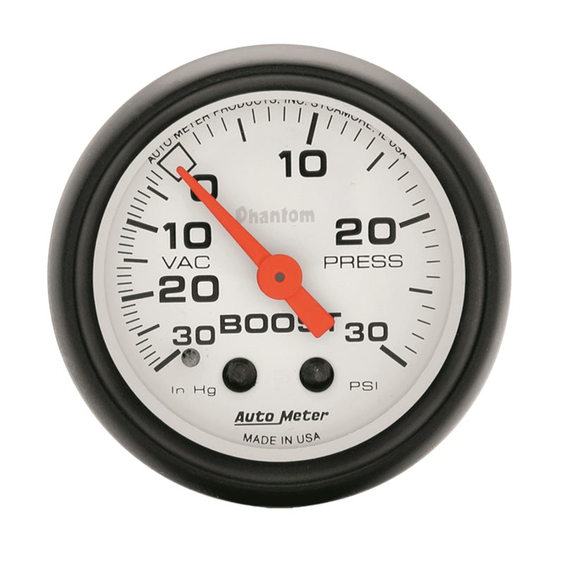 Autometer Phantom 52mm 30 PSI Mechanical Boost Gauge Autometer Phantom 52mm 30 PSI Mechanical Boost Gauge