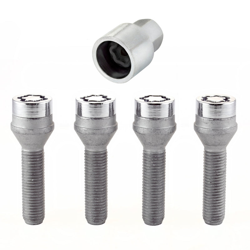 McGard Wheel Lock Bolt Set - 4pk. (Cone Seat) M12X1.5 / 21mm Hex / 36.3mm Shank Length - Chrome McGard Wheel Lock Bolt Set - 4pk. (Cone Seat) M12X1.5 / 21mm Hex / 36.3mm Shank Length - Chrome