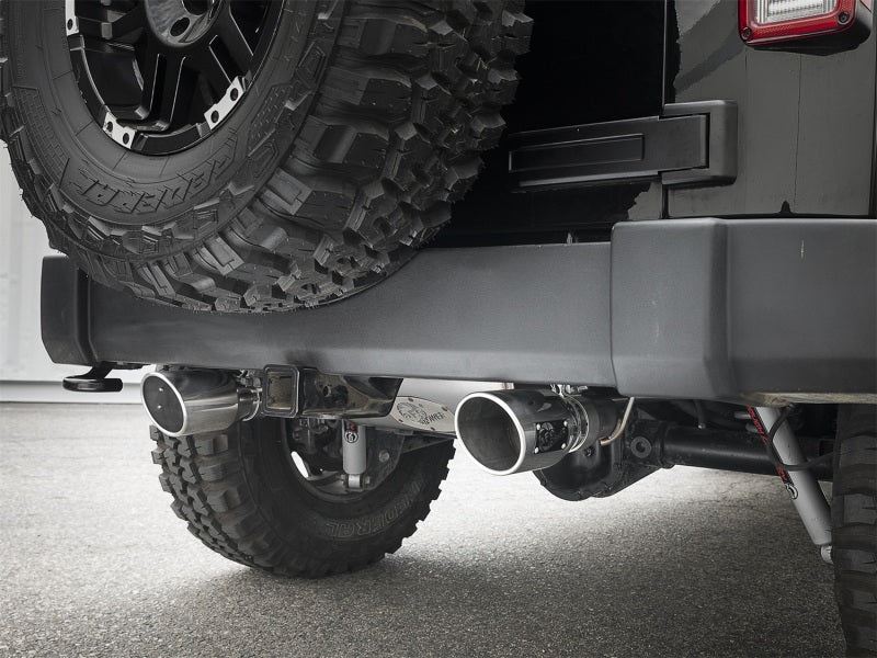 aFe Rebel Series 2.5in 409 SS Axle-Back Exhaust w/Polished Tips 07+ Jeep Wrangler (JK) V6 3.6L/3.8L aFe Rebel Series 2.5in 409 SS Axle-Back Exhaust w/Polished Tips 07+ Jeep Wrangler (JK) V6 3.6L/3.8L