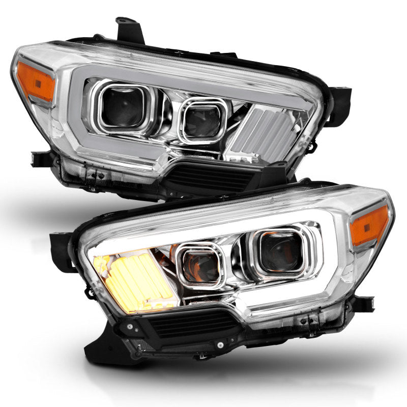 ANZO 2016-2017 Toyota Tacoma Projector Headlights w/ Plank Style Design Chrome/Amber w/ DRL ANZO 2016-2017 Toyota Tacoma Projector Headlights w/ Plank Style Design Chrome/Amber w/ DRL