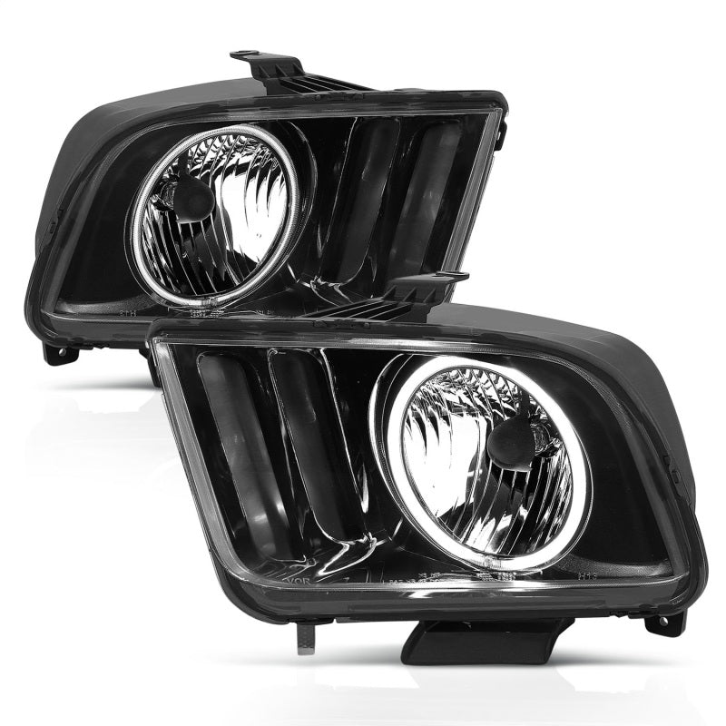 ANZO 2005-2009 Ford Mustang Crystal Headlights w/ Halo Black (CCFL) ANZO 2005-2009 Ford Mustang Crystal Headlights w/ Halo Black (CCFL)