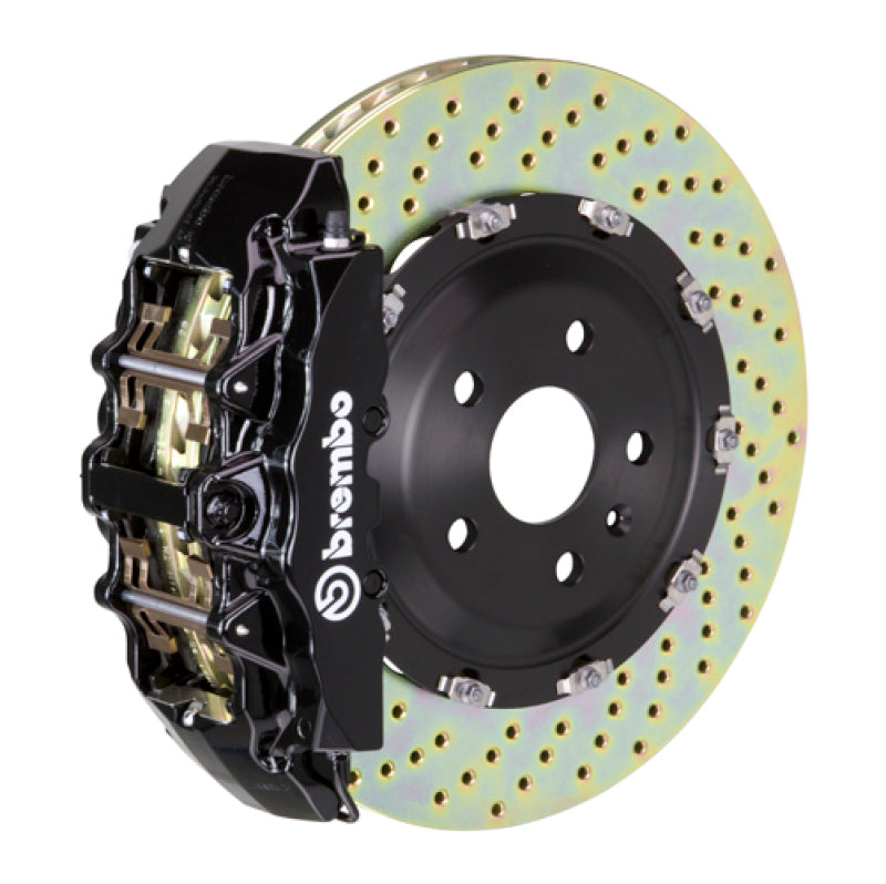 Brembo 08-16 R8 4.2/5.2 (CC Brake Eqpt) Fr GT BBK 6Pis Cast 380x34 2pc Rotor Drilled-Black Brembo 08-16 R8 4.2/5.2 (CC Brake Eqpt) Fr GT BBK 6Pis Cast 380x34 2pc Rotor Drilled-Black