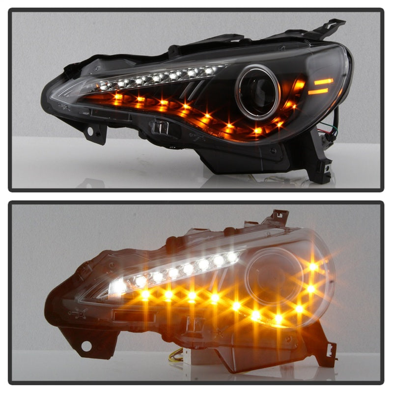 Spyder Scion FRS 12-14 Projector Headlights DRL LED Black PRO-YD-SFRS12-BK Spyder Scion FRS 12-14 Projector Headlights DRL LED Black PRO-YD-SFRS12-BK