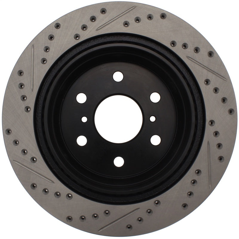 StopTech 05-10 GMC Sierra (w/ Rear Drum) / 07-09 GMC Yukon Rear Right Slotted & Drilled Rotor StopTech 05-10 GMC Sierra (w/ Rear Drum) / 07-09 GMC Yukon Rear Right Slotted & Drilled Rotor