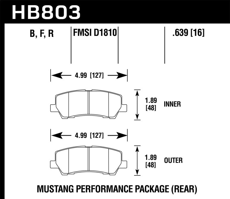 Hawk 15-17 Ford Mustang Performance Ceramic Rear Brake Pads Hawk 15-17 Ford Mustang Performance Ceramic Rear Brake Pads