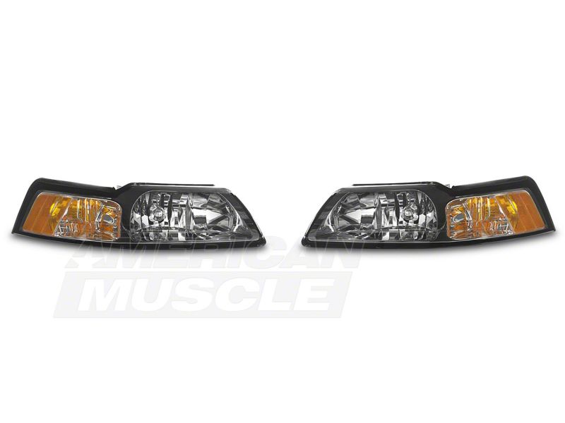 Raxiom 99-04 Ford Mustang Axial Series OE Style Headlights- Chrome Housing (Clear Lens) Raxiom 99-04 Ford Mustang Axial Series OE Style Headlights- Chrome Housing (Clear Lens)