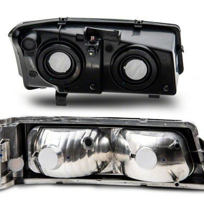 Raxiom 03-06 Chevrolet Silverado 1500 Axial OEM Style Rep Headlights- Chrome Housing- Smoked Lens