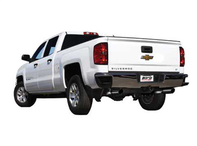 Borla 14 Sierra 1500 C/B S-Type Exh/2.75in Into Dual 2.25in Out 4in Split Rear Exit-Black Chrome Borla 14 Sierra 1500 C/B S-Type Exh/2.75in Into Dual 2.25in Out 4in Split Rear Exit-Black Chrome
