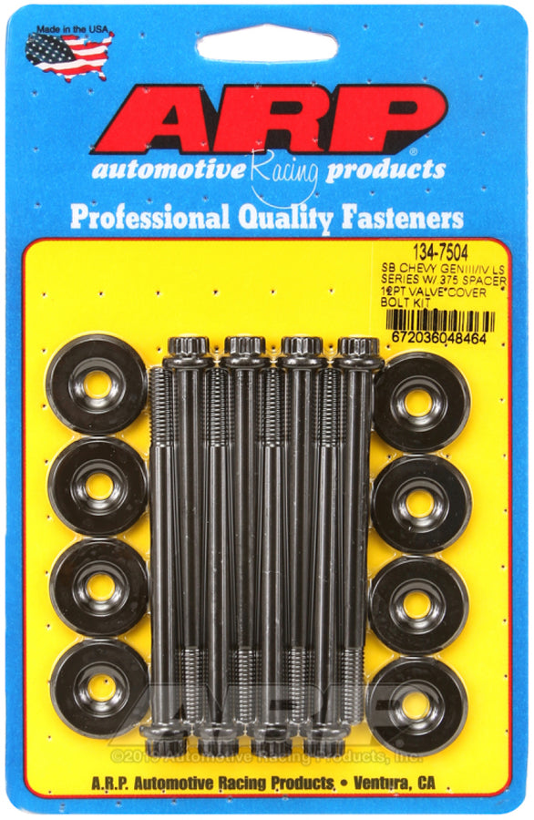ARP Small Block Chevy GENIII/IV LS Series .375 Spacer 12pt Valve Cover Bolt Kit - Black ARP Small Block Chevy GENIII/IV LS Series .375 Spacer 12pt Valve Cover Bolt Kit - Black